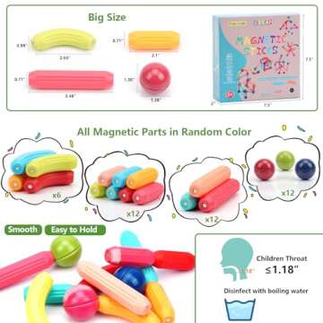 COUOMOXA Magnetic Building Blocks for Kids: 3 4 5 6 7 8+ Years Old STEM Educational Learning Toys for Boys Girls - Age 3+ Montessori Indoor Preschool Game for Toddlers