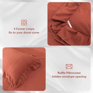 YOZEN Double Ruffle Comforter Set Farmhouse Vintage Bedding Set Vintage Soft Shabby Chic All Season Down Alternative Bedding Set