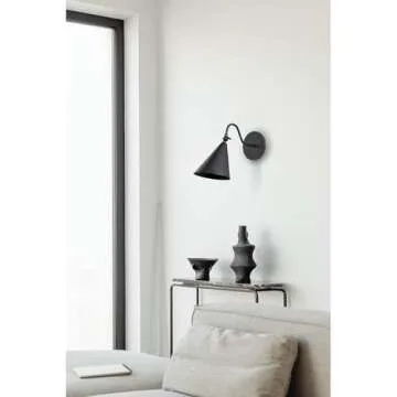 Pirxxiy Modern Soft Black Wall Sconces with Movable Metal Shape, Goose Neck Style Metal Bedside Lamp Wall Light Fixture, Room Decor Picture Light, Bedroom Decor Reading Light, Wall lamp for Bathroom