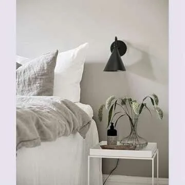 Pirxxiy Modern Soft Black Wall Sconces with Movable Metal Shape, Goose Neck Style Metal Bedside Lamp Wall Light Fixture, Room Decor Picture Light, Bedroom Decor Reading Light, Wall lamp for Bathroom