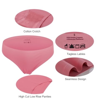 FINETOO Seamless Hipster Underwear Pack - No Show Comfort