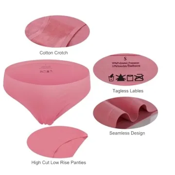 FINETOO Seamless Hipster Underwear Pack - No Show Comfort