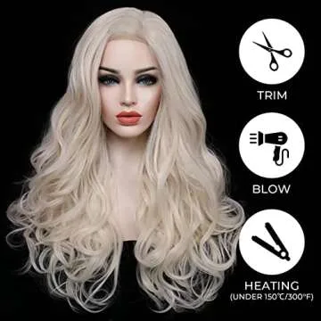 Uniwigs® Becky White Blonde Long Wavy Lace Front Wig