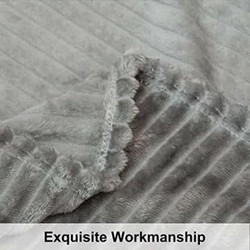 NTBAY Flannel Fuzzy Toddler Blanket, Fluffy Warm and Lightweight Reversible Stripes Design Baby Plush Blanket, 30x40 Inches, Grey