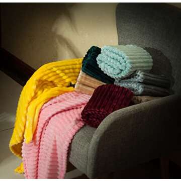 NTBAY Flannel Fuzzy Toddler Blanket, Fluffy Warm and Lightweight Reversible Stripes Design Baby Plush Blanket, 30x40 Inches, Grey