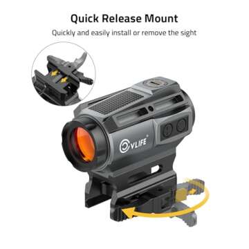 CVLIFE EagleFeather X Solar Multi-Reticle Red Dot Sight,1x20mm 2MOA Dot&40MOA Circle Motion Awake Solar Optics with Quick Release Mount Flip Up Covers,IPX7 Waterproof Fogproof