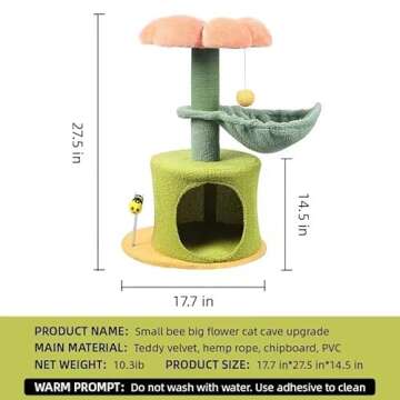 Zthdjdl Flower Cat Tree Tower - Cute Indoor Playground for Kittens