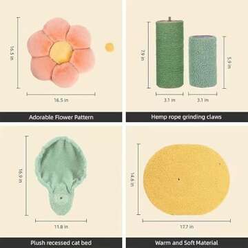 Zthdjdl Flower Cat Tree Tower for Small Cats and Kittens