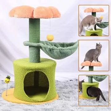 Zthdjdl Flower Cat Tree Tower for Small Cats and Kittens