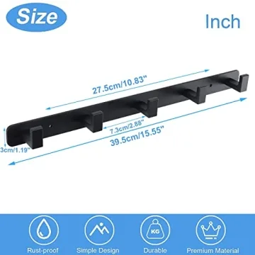 Vanloory Coat Rack - Heavy Duty 5 Hook Organizer