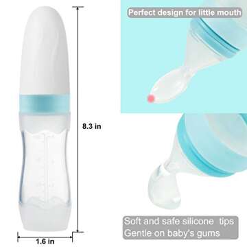 PandaEar (2 Pack) Silicone Baby Food Dispensing Spoon | Travel-Friendly Feeding Solution for Toddler...