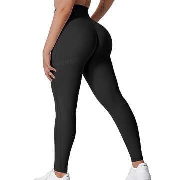 YEOREO Grace Workout Leggings for Women Butt Lifting Tummy Control High Waist Gym Yoga Compression Pants Black M