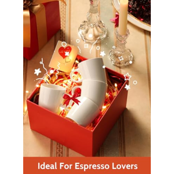 Sweese 3.5oz Espresso Cups Set of 4 - White Porcelain