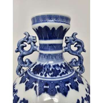 Classic Blue and White Dragon Porcelain Vase, Jingdezhen, China