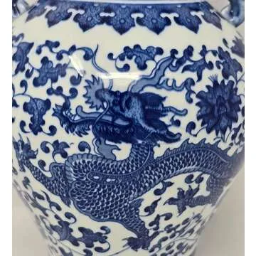Classic Blue and White Dragon Porcelain Vase, Jingdezhen, China