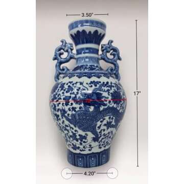 Classic Blue and White Dragon Porcelain Vase, Jingdezhen, China