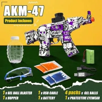 Anstoy Electric Gel Ball Blaster, High-Speed Gelfire Blaster for Orbeez with Eyewear, Splatter Ball Toys for Outdoor Shooting Game Party Gift Ages 14 & Up - Purple Sentinel