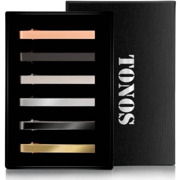 Elegant 6 Pack Tie Clip Set for Men in Gift Box – Shiny & Matte Designs