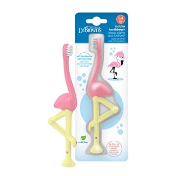 Dr. Brown's Flamingo Toothbrush for Toddlers 1-4 Years
