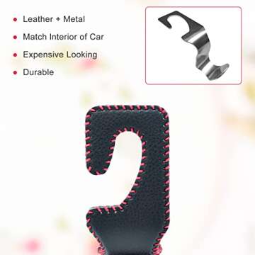 AXELECT Leather Headrest Hooks - Organize Your Car Stylishly