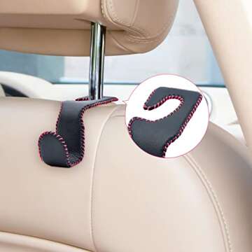 AXELECT Leather Headrest Hooks - Organize Your Car Stylishly