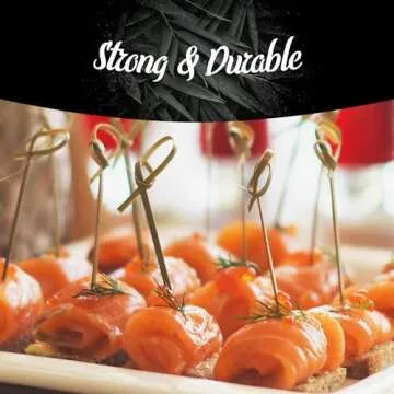 BambooMN 3.5" Green Knot Skewers for Events and Parties