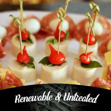 BambooMN 3.5" Green Knot Skewers for Events and Parties