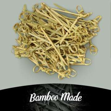 BambooMN 3.5" Green Knot Skewers for Events and Parties