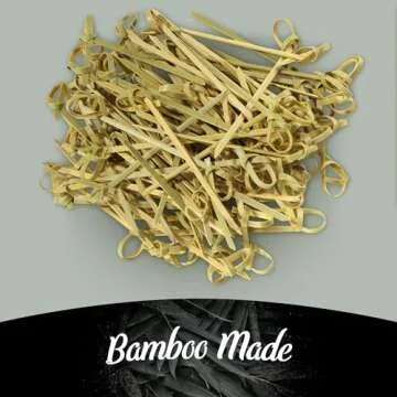 BambooMN 3.5" Green Knot Skewers for Events and Parties