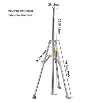 Antenna Tripod for Outdoor Use, 39.4" Mast Included