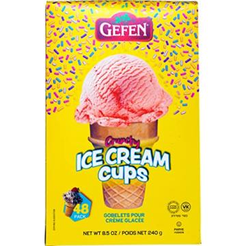 Gefen Ice Cream Cone Cups, 48 Cups | Sugar Free | Crunchy & Delicious | Great for Parties and Birthd...