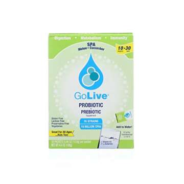 Golive Probiotic Products Probiotic and Prebiotic - Flavored Packets - Spa Melon Cucumber - 10/.47oz - 1 each - Gluten Free - Dairy Free - Yeast Free - Wheat Free-Vegan