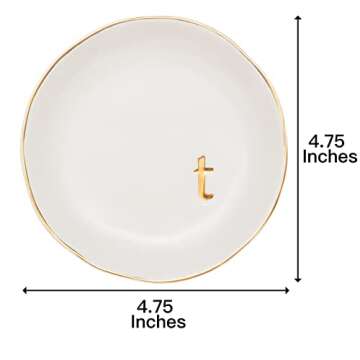 COLLECTIVE HOME - Ceramic Jewelry Tray, Decorative Trinket Dish for Rings Earrings Necklaces Bracele...