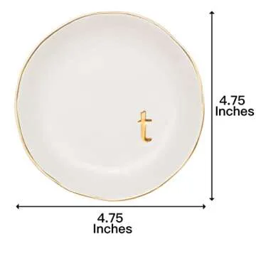 COLLECTIVE HOME - Ceramic Jewelry Tray, Decorative Trinket Dish for Rings Earrings Necklaces Bracele...