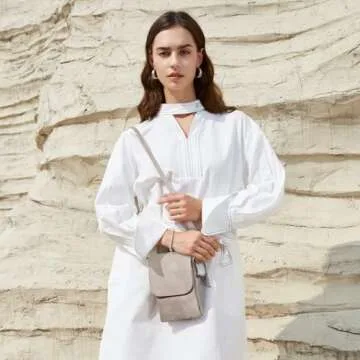 BOSTANTEN Vegan Leather Small Crossbody Bags for Women Designer Cell Phone Bag Wallet Purses Adjustable Strap Retro Grey