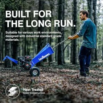 Landworks Wood Chipper Shredder Mulcher - 7 HP Gas Powered Efficiency