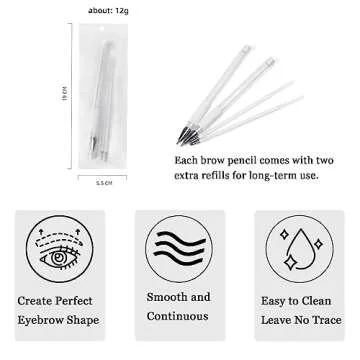 Eyebrow Microblading Marker Pen, Makeup Tattoo Skin Marker Pen, White Gel Pen for Brow Mapping, Eyebrow Permanent Makeup Position Mapping Mark Tools, for Eyebrow Lip Skin Artists Pen (White 2set)