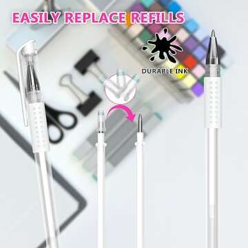 Eyebrow Microblading Marker Pen, Makeup Tattoo Skin Marker Pen, White Gel Pen for Brow Mapping, Eyebrow Permanent Makeup Position Mapping Mark Tools, for Eyebrow Lip Skin Artists Pen (White 2set)