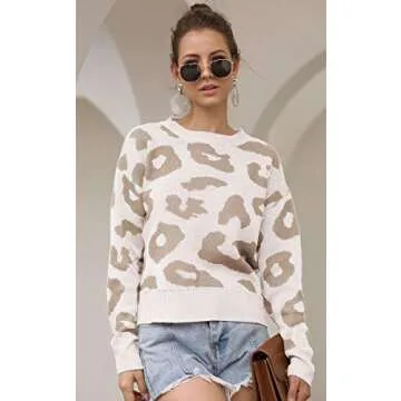 Angashion Leopard Print Sweater for Women
