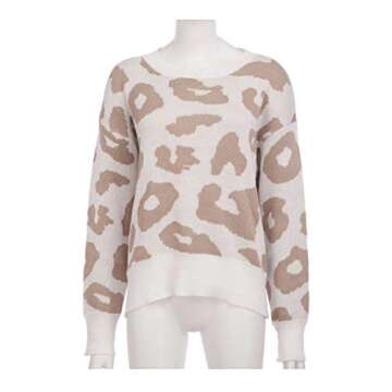 Angashion Leopard Print Sweater for Women
