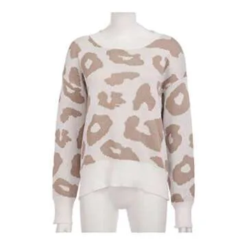 Angashion Leopard Print Sweater for Women