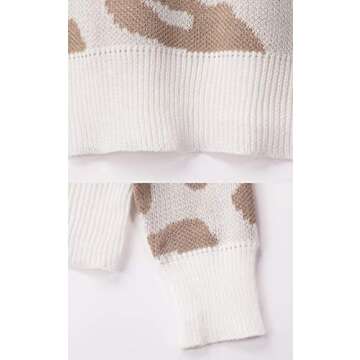 Angashion Leopard Print Sweater for Women