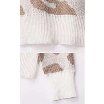 Angashion Leopard Print Sweater for Women