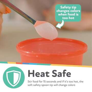 Nuby 2-in-1 Hot Safe Feeding Spoons - (4-Pack) Baby Spoons for Safe Feeding - 4+ Months