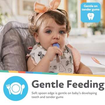 Nuby 2-in-1 Hot Safe Feeding Spoons - (4-Pack) Baby Spoons for Safe Feeding - 4+ Months