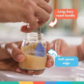 Nuby 2-in-1 Hot Safe Feeding Spoons - (4-Pack) Baby Spoons for Safe Feeding - 4+ Months