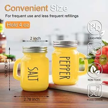 Yellow Salt and Pepper Shakers for Vintage Kitchen Style