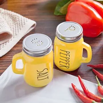 Yellow Salt and Pepper Shakers for Vintage Kitchen Style