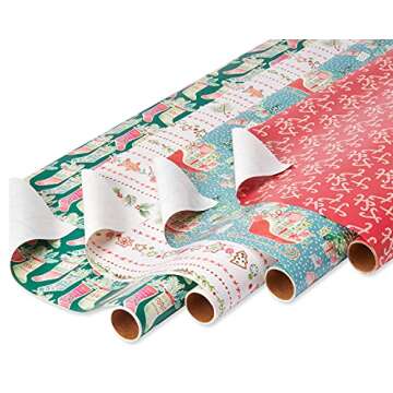 American Greetings 120 sq. ft. Christmas Wrapping Paper Set, Kathy Davis Designs (4 Rolls 30 in. x 1...