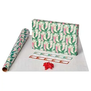 Vibrant Christmas Wrapping Paper Set by American Greetings